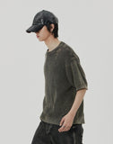 DAMAGE COLOUR DYE HALF KNIT