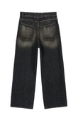 CRACK BRUSH WIDE DENIM PANTS BROWN