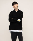 Elbow White Flower Smile PK Color Long Sleeve