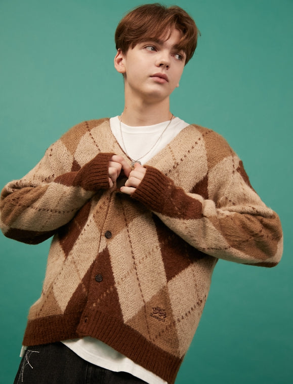 mahagrid(マハグリッド) - ARGYLE KNIT CARDIGAN – einz.jp