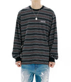 SERIF LOGO STRIPED LS TEE