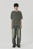DAMAGE COLOUR DYE HALF KNIT