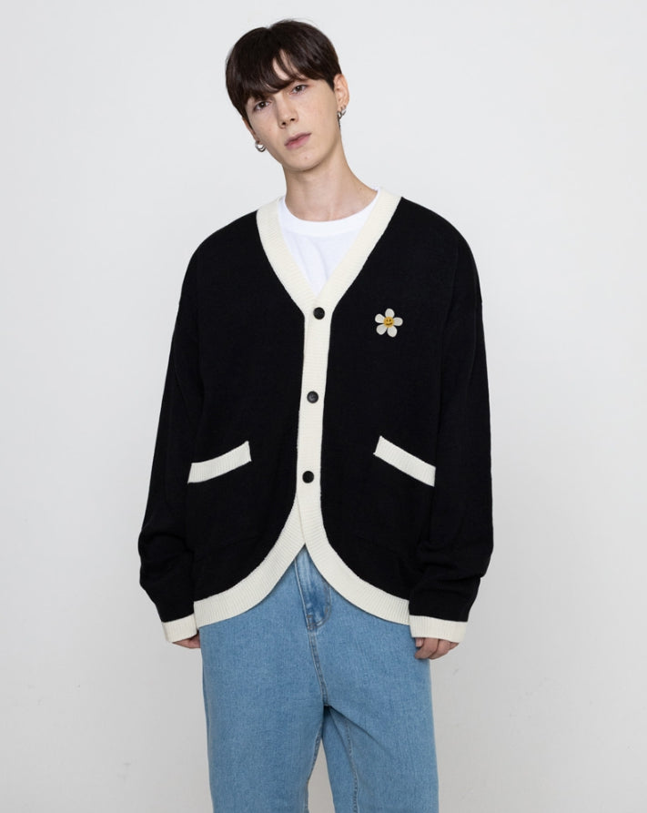 GRAVER(グレーバー) - [UNISEX] Flower Dot Embroidery Knit Color ...