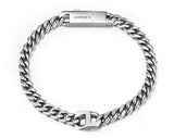 Heriter silver curve emblem bracelet S