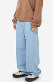 Cozy over wide denim pants