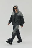 WASHING DENIM SNAP HOOD