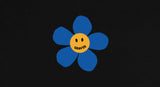 Blue Flower Dot Smile Logo White Clip Sweatshirt