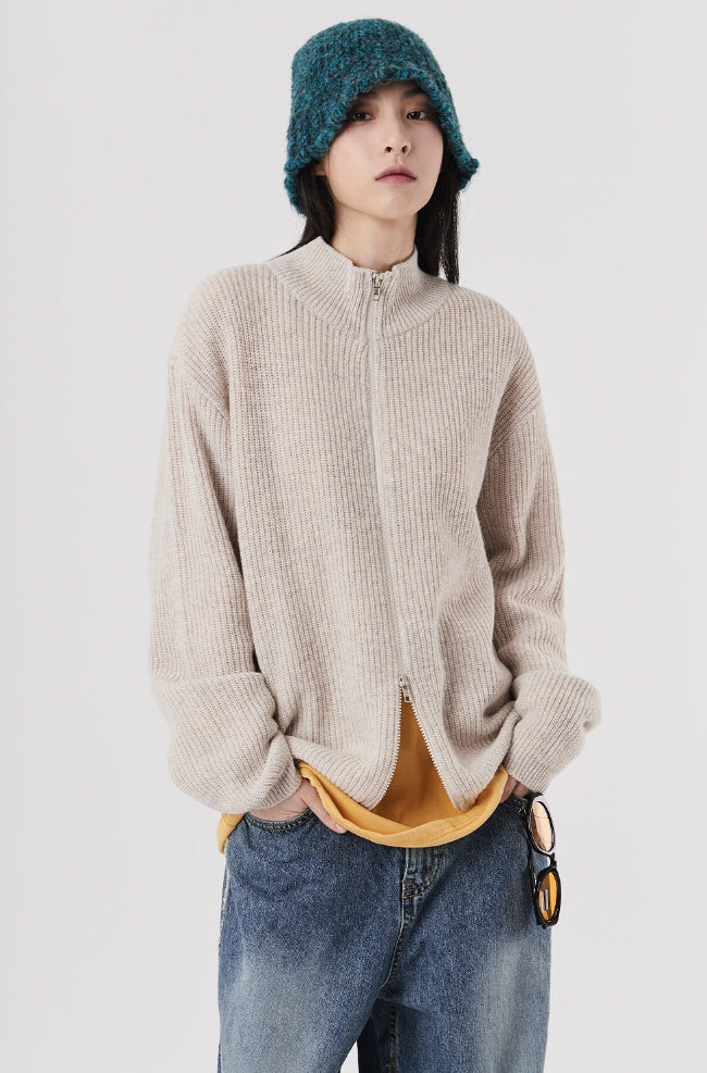 Raucohouse(ラウコハウス) - Half-neck 2-way wool knit zip up – einz.jp