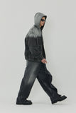 WASHING DENIM SNAP HOOD