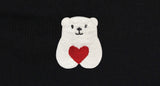 Polar Bear Heart Embroidery Round Knit