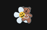 Flower Bear Embroidery Smile White Clip Sweatshirt