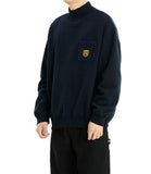 CREST MOCK NECK SWEATSHIRT