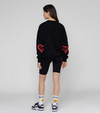 [UNISEX] Elbow Spray Heart Smile Sweatshirt