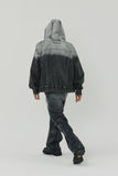 WASHING DENIM SNAP HOOD