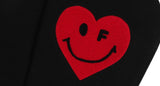 Elbow Bookle Embroidery Heart Smile Sweatshirt