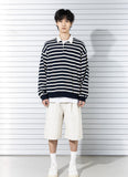 RUGBY WAFFLE STRIPE CREWNECK