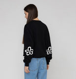 [UNISEX] Elbow Spray Flower Smile Sweatshirt