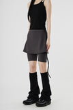 leggings layered banding skirt