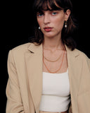 Colombed'Or Silver Herringbone Chain Necklace 3mm