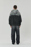 WASHING DENIM SNAP HOOD