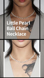 8mm Little Pearl Ball Chain Necklace