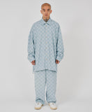 23SS Checkerboard Oversized Denim Shirt
