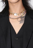 [BLACK LABEL]BP ICE BOLD CUBAN CHAIN CHOKER NECKLACE 43cm