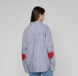 Elbow Heart Smile Overfit Stripe Shirt
