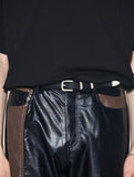 PATCHY LEATHER WIDE PANTS