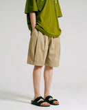 Nose Tencel Cotton Two Tuck Bermuda Short Pants