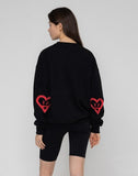 [UNISEX] Elbow Spray Heart Smile Sweatshirt