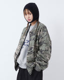 Camouflage zip-up over flight jacket