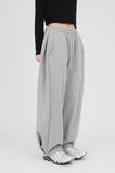 Snap wide sweat pants