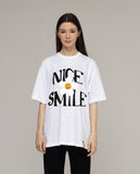 NICE SMILE logo flower short sleeve tee