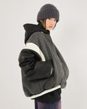 Wool mix balloon fit varsity jumper