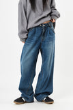 Dirty oil washed denim pants