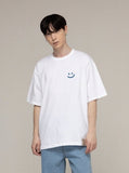 Small multi flower drawing smile short sleeve tee