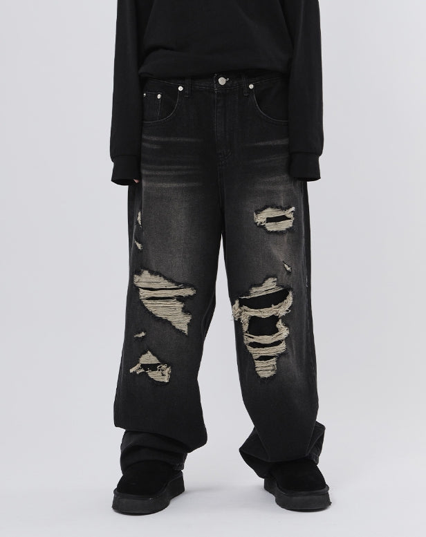 Raucohouse(ラウコハウス) - Latex vintage black denim pants – einz.jp