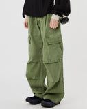 Dying big cargo wide cotton pants