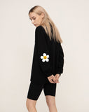 Elbow White Flower Smile PK Color Long Sleeve