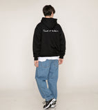 Drawing Heart Back Logo White Clip Hoodie