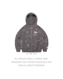 22FW Water Print Washing Hood Zip Up No.019