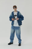 WASHING DENIM SNAP HOOD