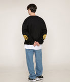 Elbow Drawing Dot Smile White Clip Sweatshirt