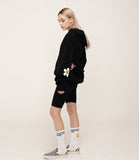 Elbow Flower Dot One Point White Clip Hoodie