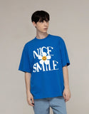 NICE SMILE logo flower short sleeve tee