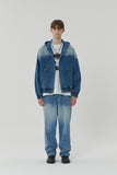 WASHING DENIM SNAP HOOD