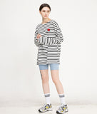 Heart Board Drawing Striped Long Sleeve