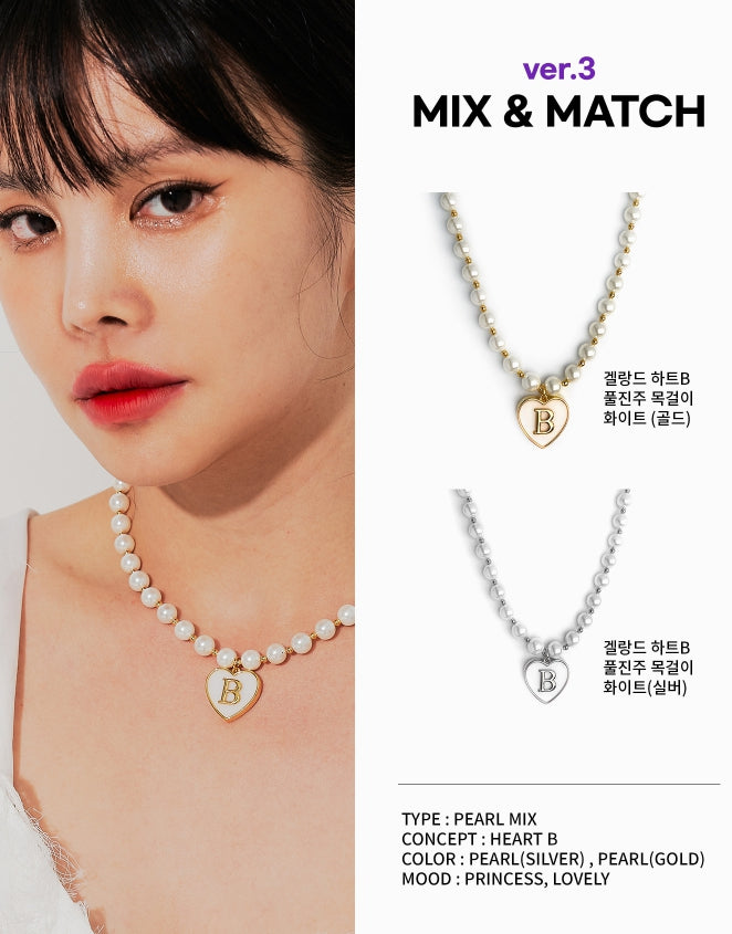 【BLACKPURPLE】Guerlande Heart B Pearl Necklace BLACKPURPLE (ブラックパープル) - Guerlande Heart B Pearl