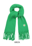 Flower dot embroidered bold muffler